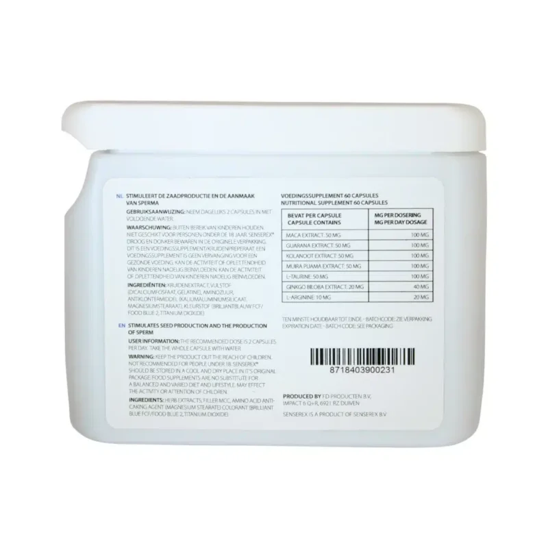 Senserex Sperm Booster Ruckseite