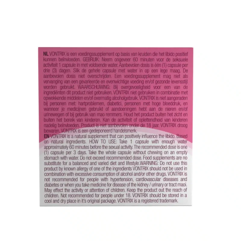 Vontrix Pink 4 Kapseln Ruckseite